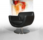 Drehbarer Armlehnsessel, Coctailsessel, Lounge Sessel, Leder Schwarz o. Beige.