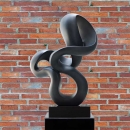 ABSTRAKTE STATUE / SKULPTUR MIT MATTER BRONZE OBERFL�CHE