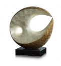 ABSTRAKTE WEISSE SHELL PERLMUTT MUSCHEL SKULPTUR STATUE, MARMOR GALERIESOCKEL M�GLICH.