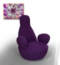 SKULPTURALER HOCHLEHN-SESSEL AUS CASHMERE, SEHR BEQUEM, AUCH OHNE ARMLEHNE M�GLICH.