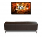 Long leather bench with stainless steel legs - 3 colours in stock!