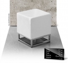 Bauhaus Leder Hocker, Ottoman, Fu�hocker, Sitzhocker Echtleder in Braun, Wei� o. Schwarz.