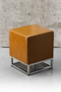 Bauhaus Leder Hocker, Ottoman, Fu�hocker, Sitzhocker Echtleder in Braun, Wei� o. Schwarz.