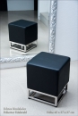 Ottoman, stool with stainless steel frame and real leather.
