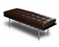 Preview: Leather bench Dark Brown