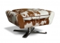 Preview: Footstool cow skin brown white