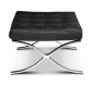 Preview: Black leather footstool