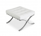 Preview: Footstool leather white