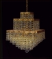 Preview: Oriental cube gold chandelier with ornamentation and 4 illuminates.