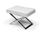 Preview: Footstool ottoman leather white