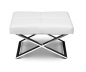 Preview: White leather ottoman