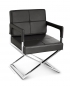 Preview: Black leather armrest chair