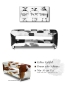 Preview: Thin cow skin storage leather bench.