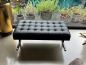 Preview: Mat black leather bench
