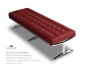 Preview: Red leather bench