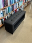 Preview: Thin storage black leather bench