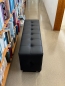 Preview: Small storage leather bench leather black