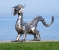 Preview: Große Drachen Edelstahl Skulptur