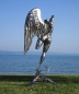 Preview: Iron angel with wing garden sculpture