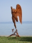 Preview: Iron angel with wing garden sculpture