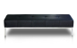 Preview: Long leather bench with stainless steel legs real leather black.