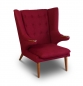 Preview: Vintage wing chair cashmere wine red