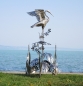 Preview: XXL crane sculpture garden stainless steel