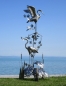 Preview: Heron pair on tree garden sculpture