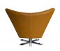 Preview: SWIVEL ARMCHAIR LEATHER BLACK OR COGNAC + STAINLESS STEEL BASE