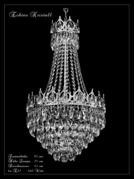 Crystal crown chandelier silver