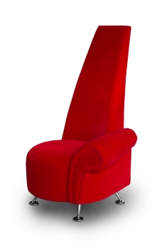 Red velvet lounge chair