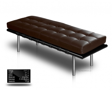 Thin Dark Brown Leather bench