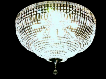 Big crystal ceiling chandelier in silver