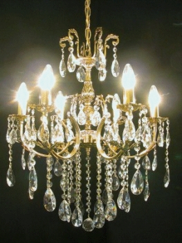 crystal chandelier gold art nouveau