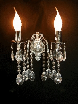 2 bulb wall light silver