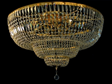 Big crystal ceiling light gold