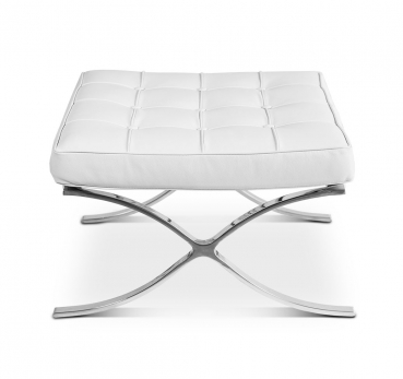 White leather footstool