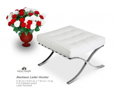 White leather ottoman