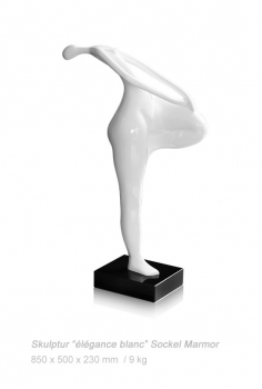 Weibliche Akt Skulptur "L' Assise" in Lack Weiß Sitzender weiblicher Akt. 