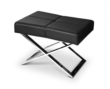 Black leather stool