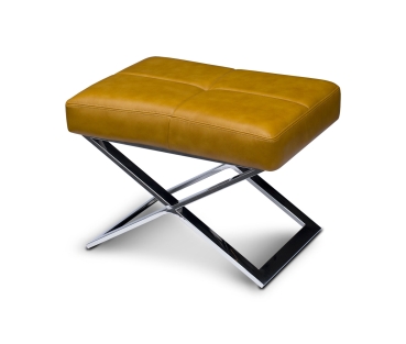Bauhaus Leder Hocker Lederhocker Fußhocker Leder Weinrot, Schwarz