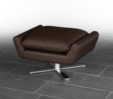 Fußhocker Leder Dunkelbraun