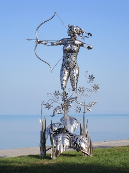 Life size goddess sculpture stainless steel