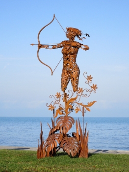 Life size goddess sculpture rusty iron