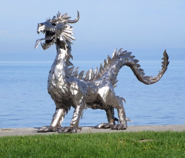 Huge dragon Stainless steel sculpture