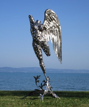Big stainless steel garden angel