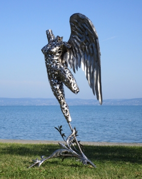 big angel garden sculpture steel artwork