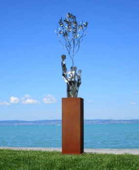 People under tree artwork