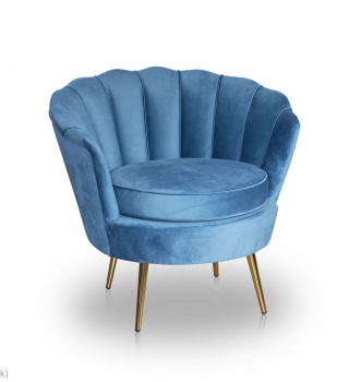 Vintage Sessel Samt Alt Blau