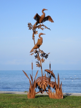 Bird pair garden artwork